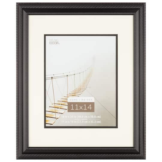Studio Decor; Home Black Rope Frame with Mat by Studio Décor®; Category:Single Opening; Image:1